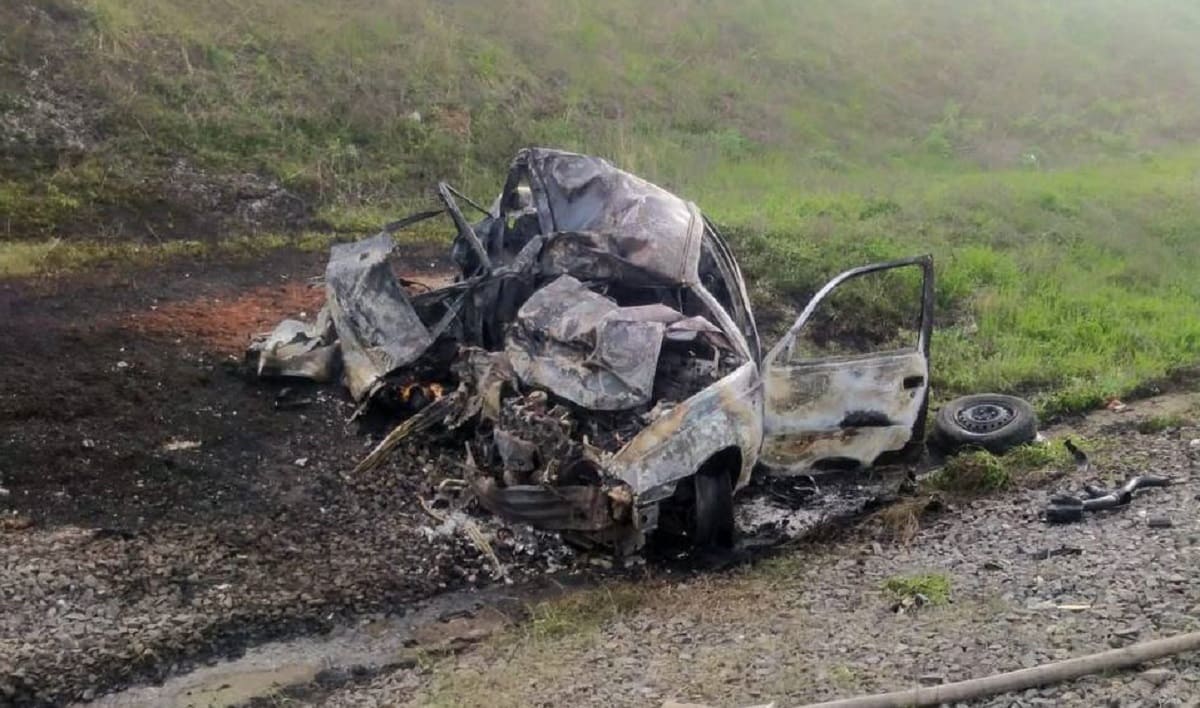 На Северном обходе Ростова в аварии заживо сгорели 2 человека