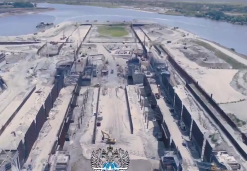 Темпы строительства Багаевского гидроузла в июле остались высокими