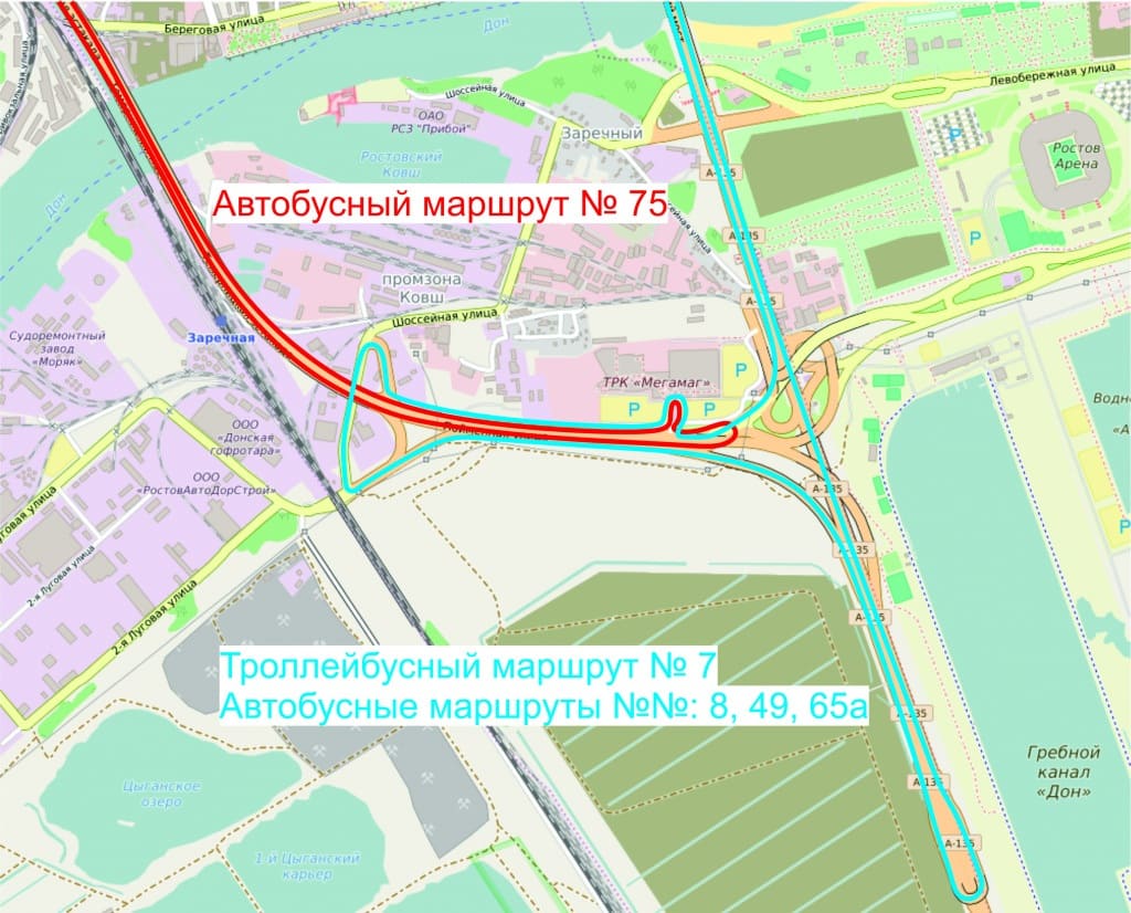 6 июня в Ростове изменят схему движения автобусов NoNo 8, 49, 65а, 75 и троллейбусов No7