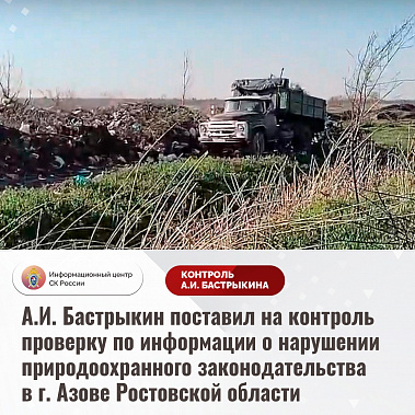 Где Азов, а где - Москва: на нарушение природоохранного законодательства в донском городе обратили внимание в Следкоме России